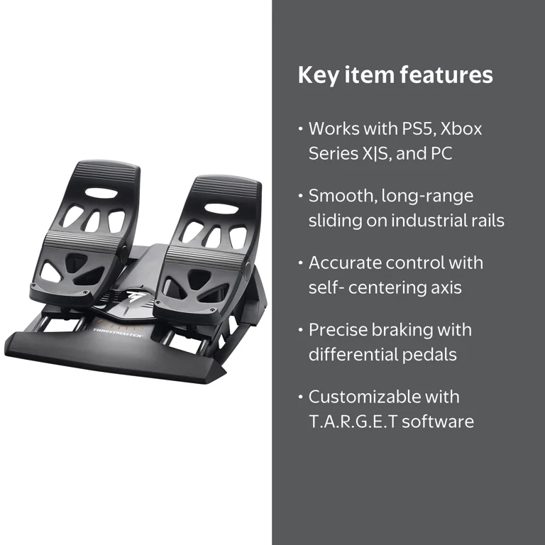 Thrustmaster TFRP Flight Rudder Pedals for PS5, Xbox Series X|S