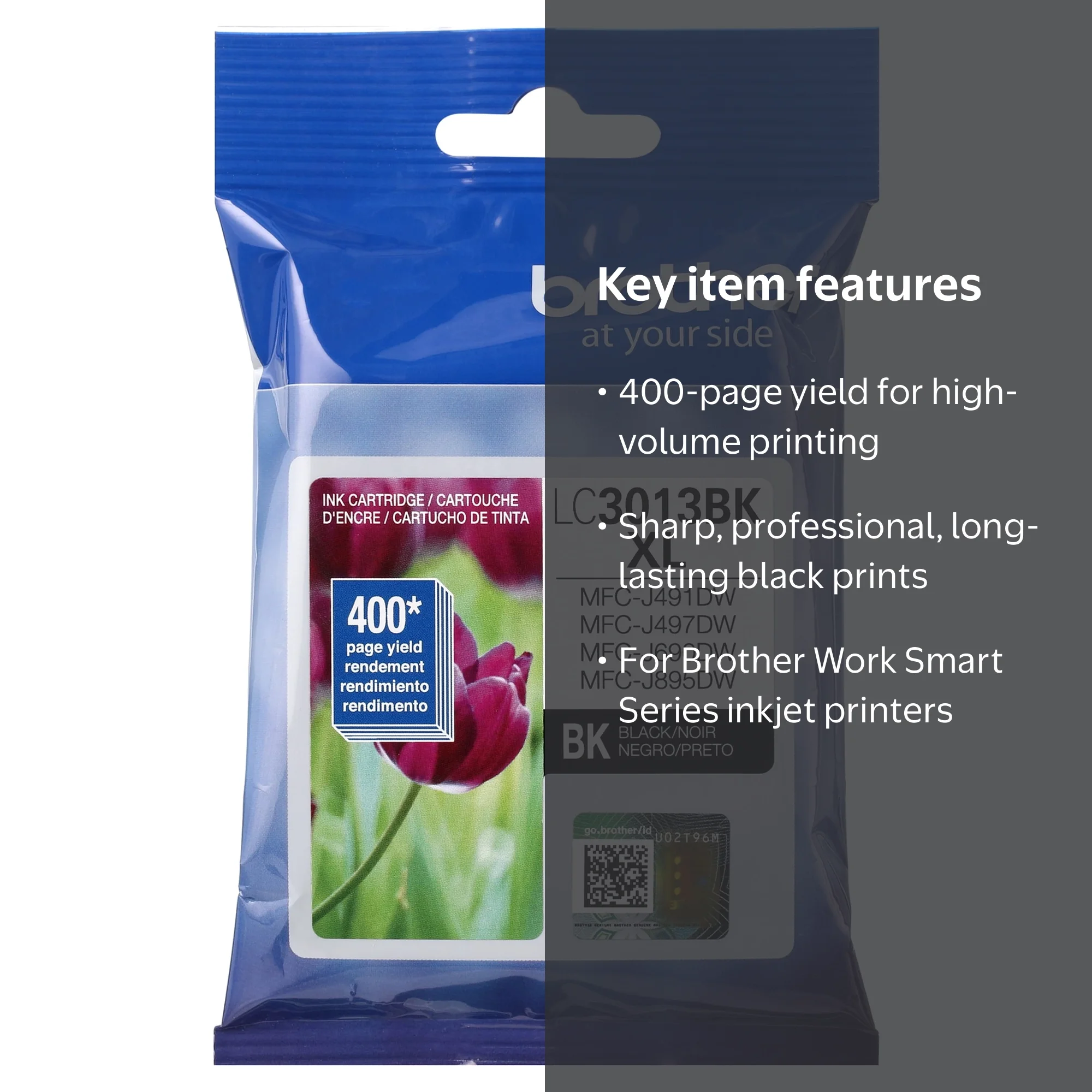 Free Shipping! Brother High-yield LC3013BK Black Ink Cartridge for
