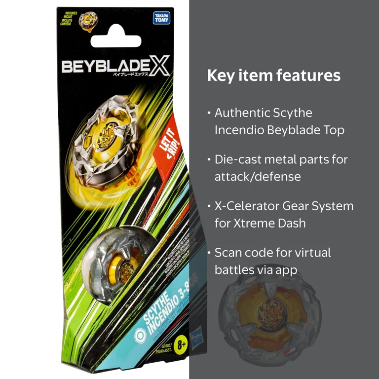 Beyblade Beyblade Scythe Incendio 3-80B Battling Top, Speed and
