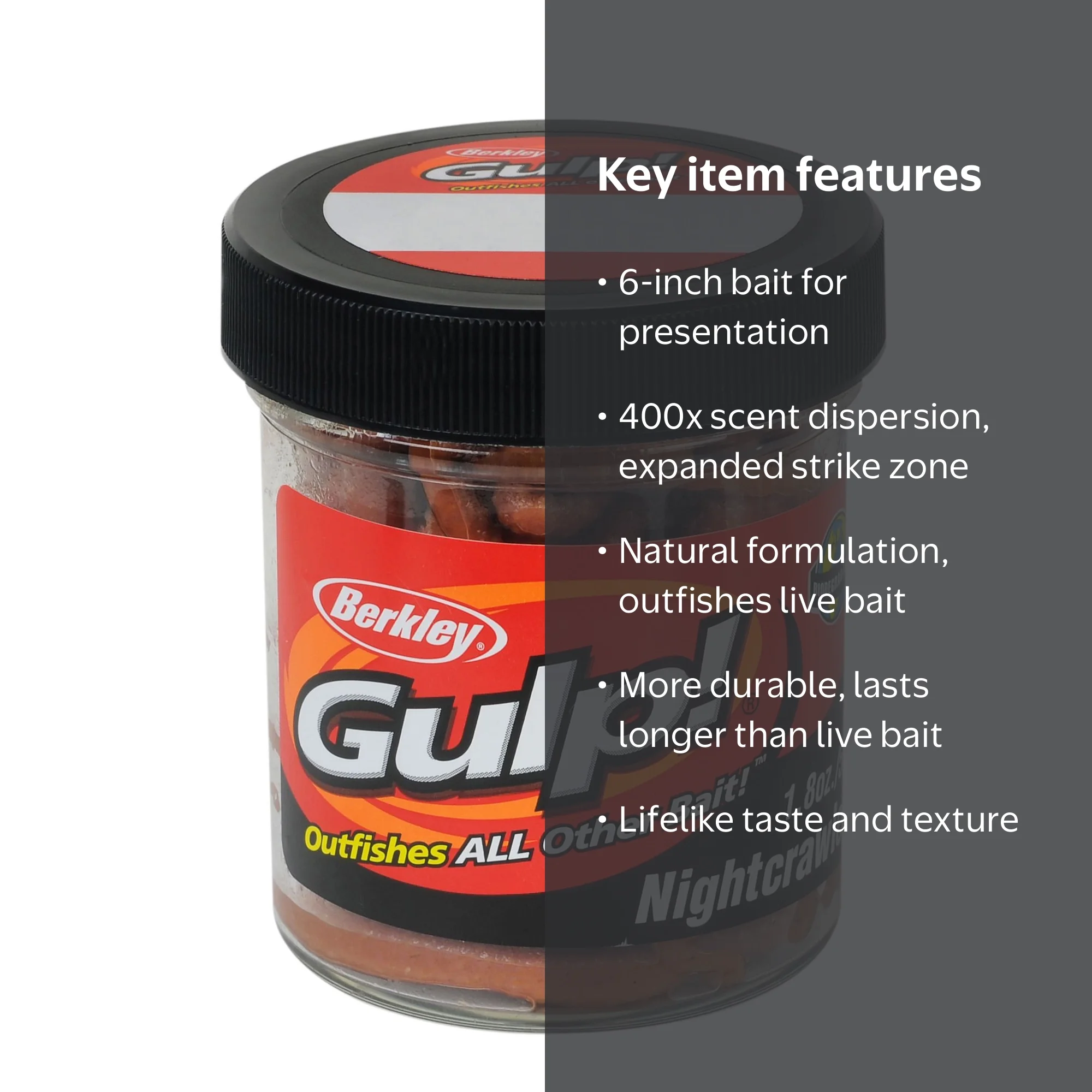 Gulp! Extruded Nightcrawler Soft Bait 6 inches Scented Fishing
