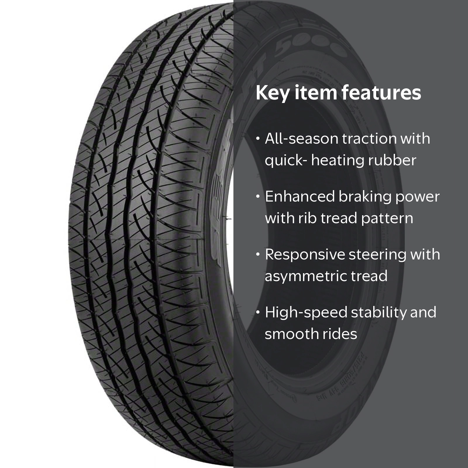 Dunlop SP Sport 5000, UHP All Season Passenger Tire, 225/50R18 95V