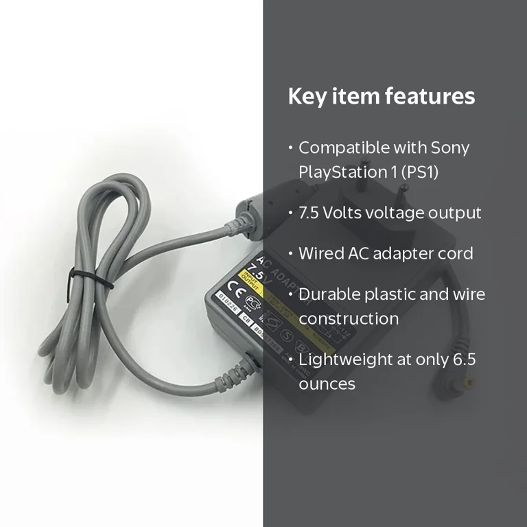 New Slim PS1 PlayStation 1 Psone AC Adapter Power Cord Power Cable