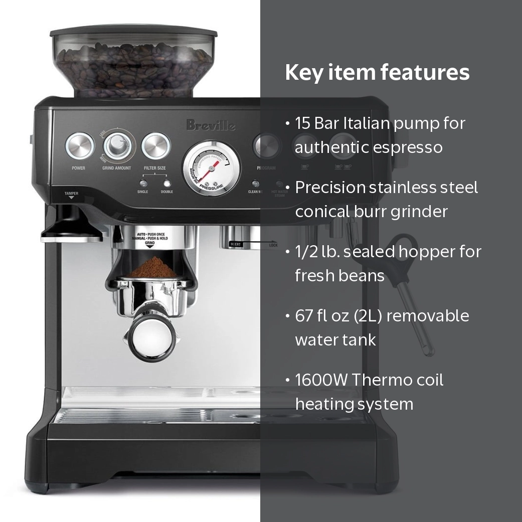 Breville, Coffee Machine, BES870BSXL, Black Sesame - Walmart.com