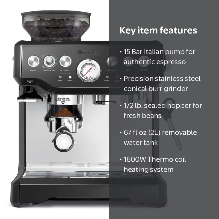 Breville, Coffee Machine, BES870BSXL, Black Sesame - Walmart.com