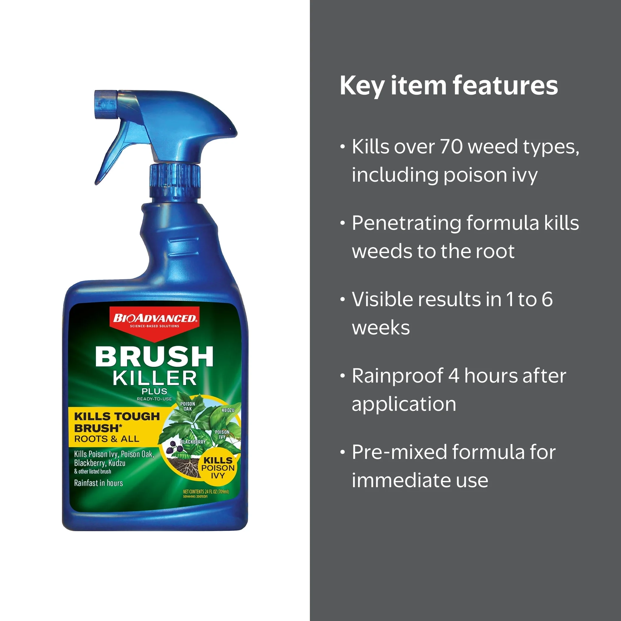 BioAdvanced Brush Killer Plus Ready-to-Use 24 oz, Kills Kudzu