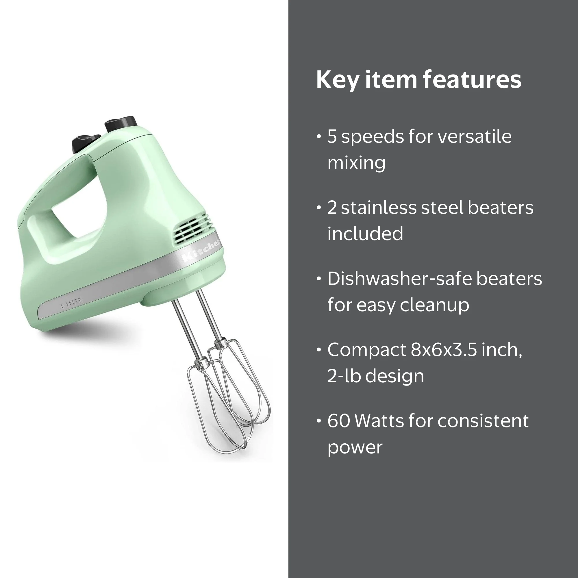 KitchenAid 5-Speed Ultra Power Hand Mixer | Pistachio - Walmart.com