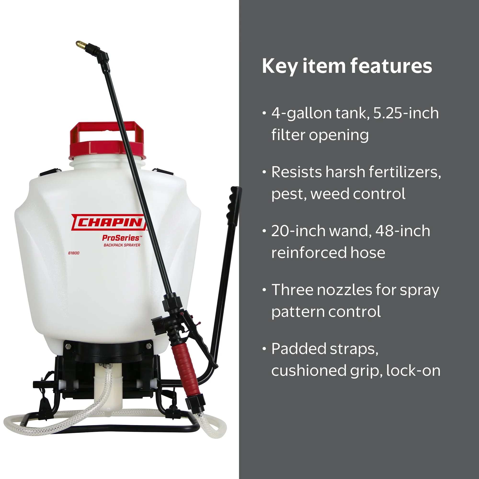 Chapin, 4-Gallon Backpack Sprayer, Model 61800 with Poly Tank