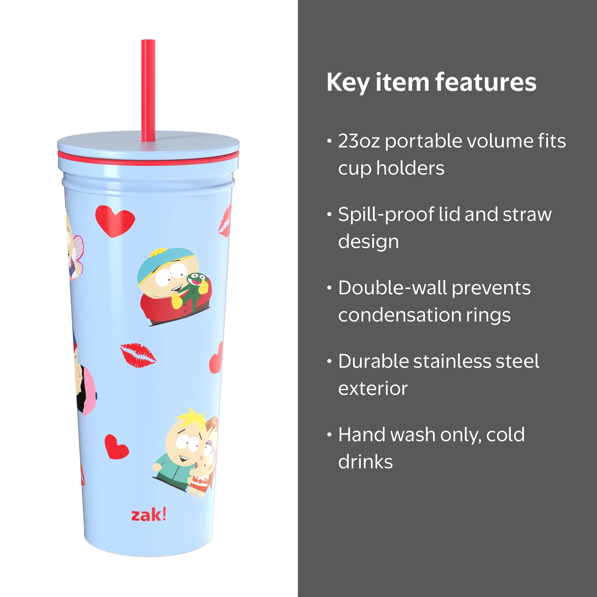 Zak Designs 23oz South Park Kendall Tumbler with Straw - Walmart.com