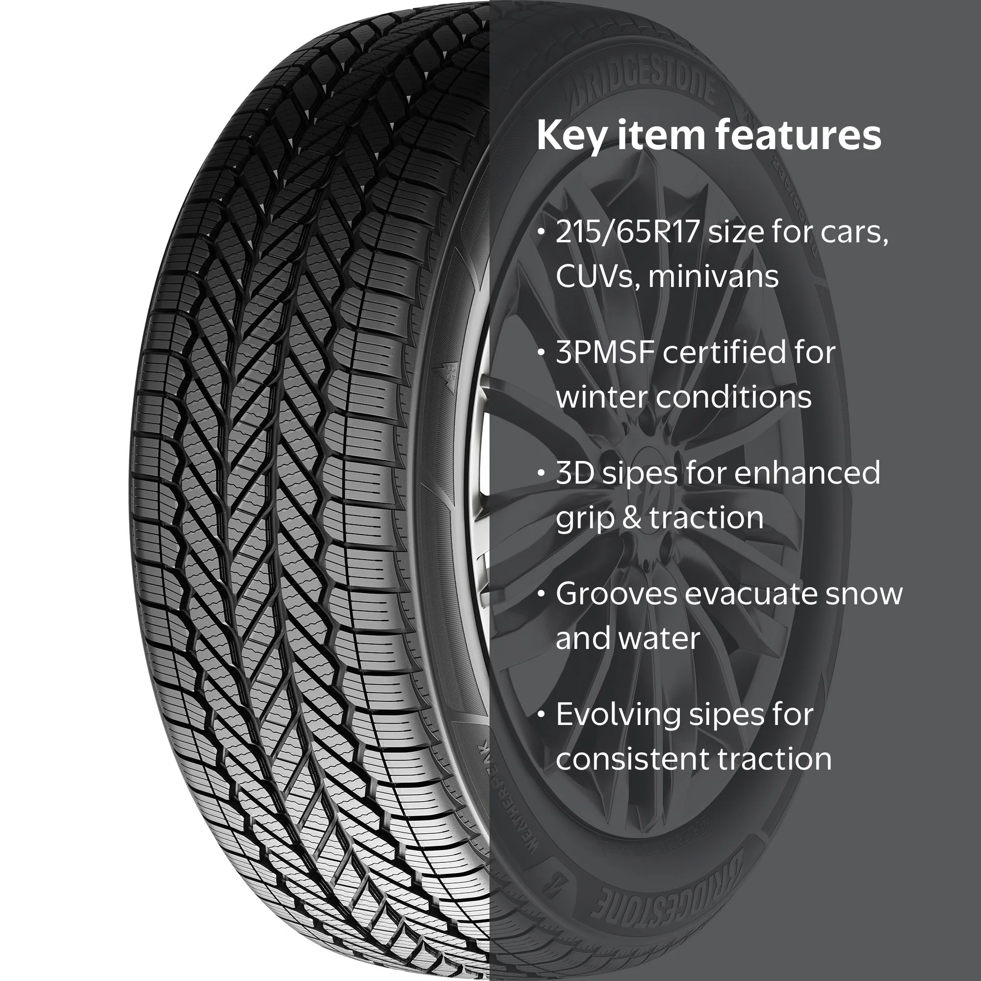 Bridgestone Weatherpeak All Weather 215/65R17 99H Passenger Tire