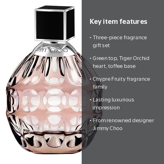 Jimmy Choo, 3 Piece Gift Set, 3.3 oz Eau de Parfum Spray, Women
