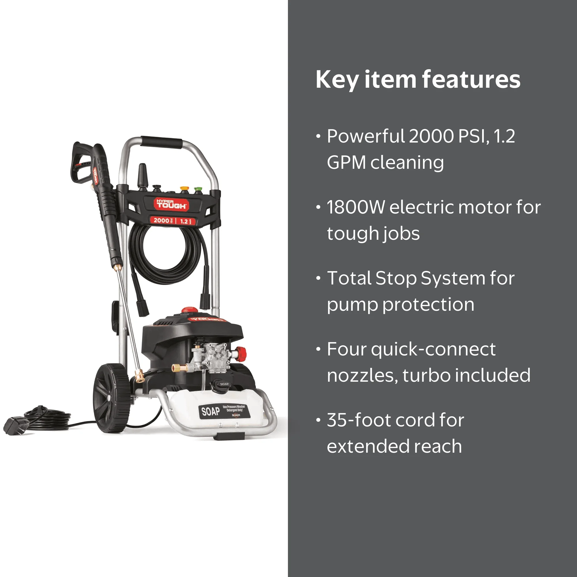 Free Shipping! Hyper Tough Electric Cold Water Pressure Washer