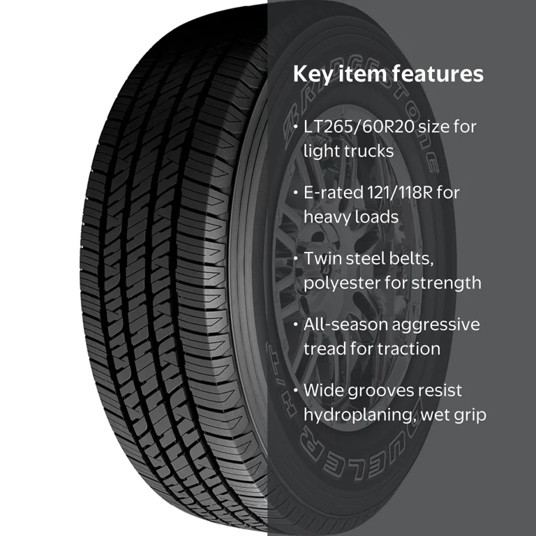 Bridgestone Dueler H/T 685 All Season Tire LT265/60R20/10 121/118R