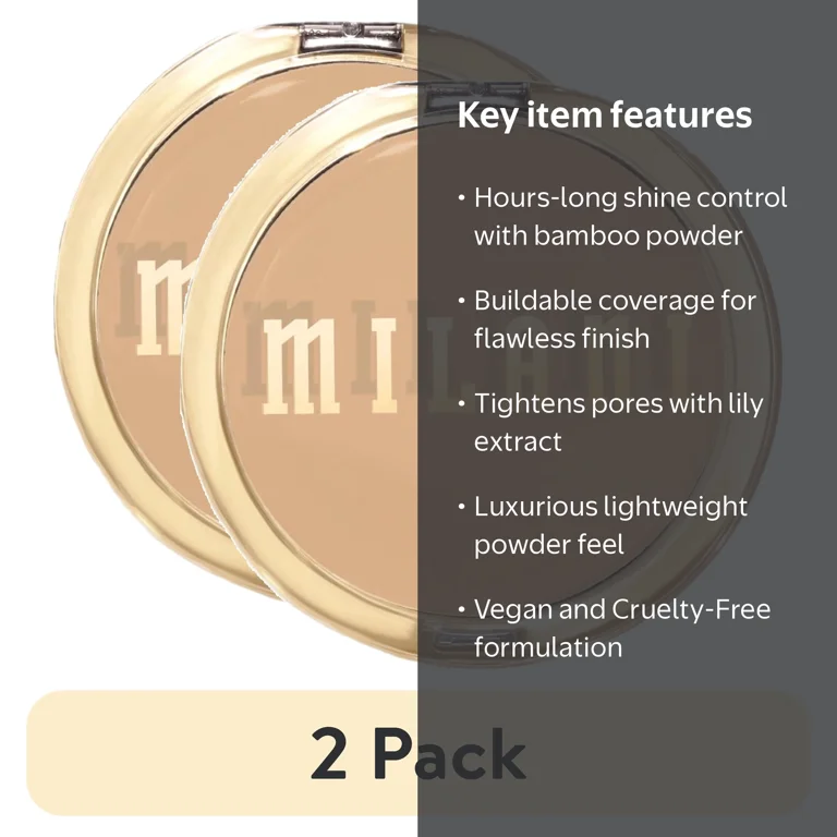 2 pack) Milani Conceal + Perfect Shine-Proof Powder, Nude
