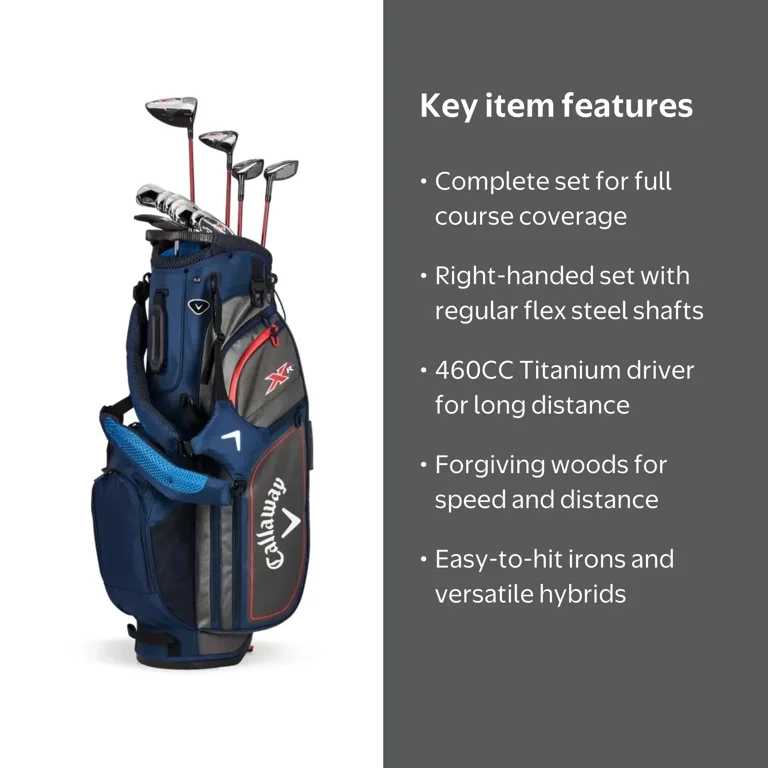 Callaway, Golf XR Complete Golf Set, Plus 1 Steel Shaft, RH REG
