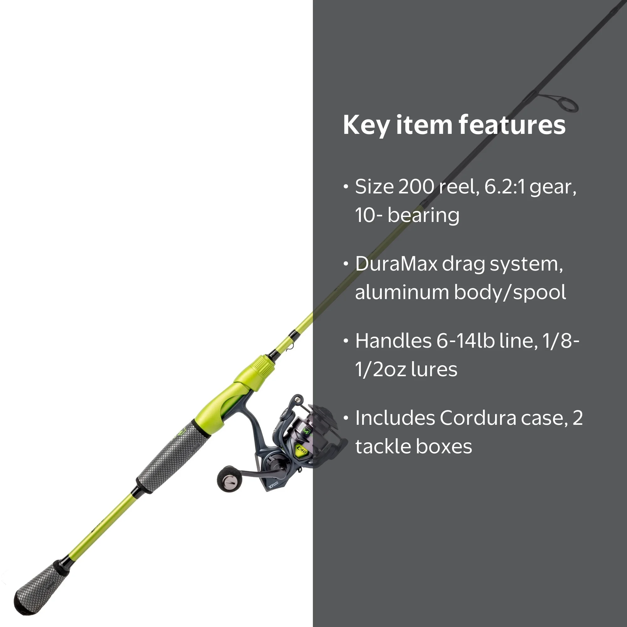 Lew's MACH 2 Mobile Spinning Reel and Fishing Rod Combo, 6-Foot 6