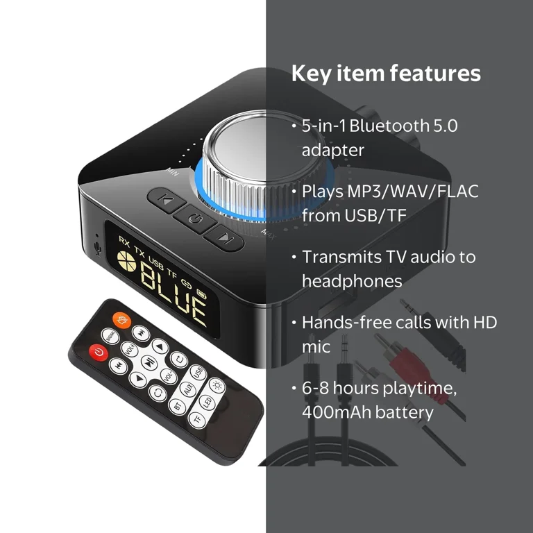 MUSICOZY Bluetooth Audio Transmitter Receiver, 5-in-1 Adapter for