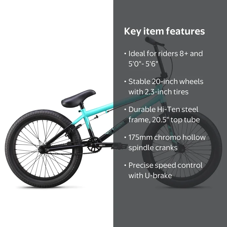 Mongoose, Legion L60 Freestyle BMX Bike, 20-Inch Wheels, Teal
