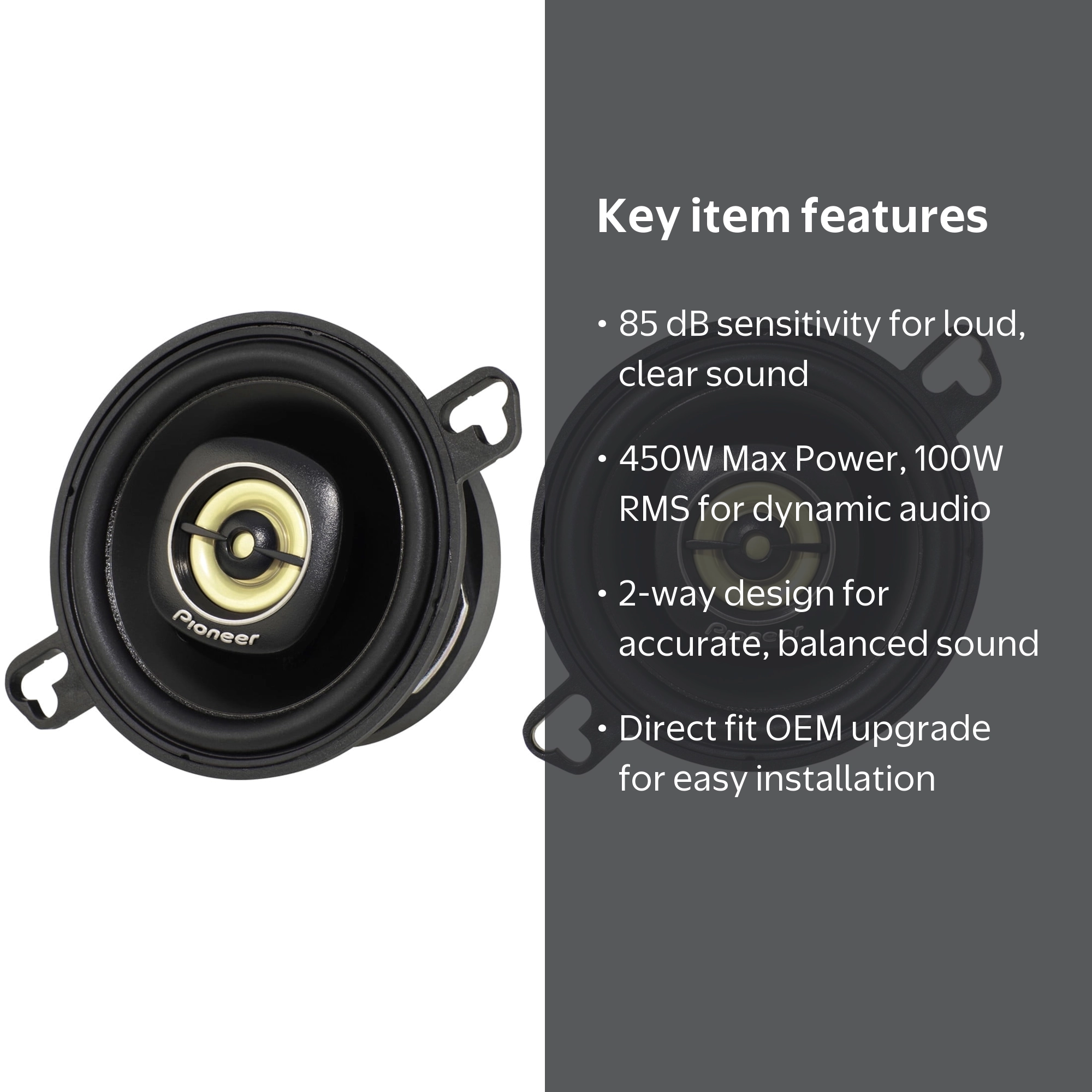 Pioneer TS-A879 2-Way, 450W, 3.5” Speaker w/ 25mm Tweeter, Pair