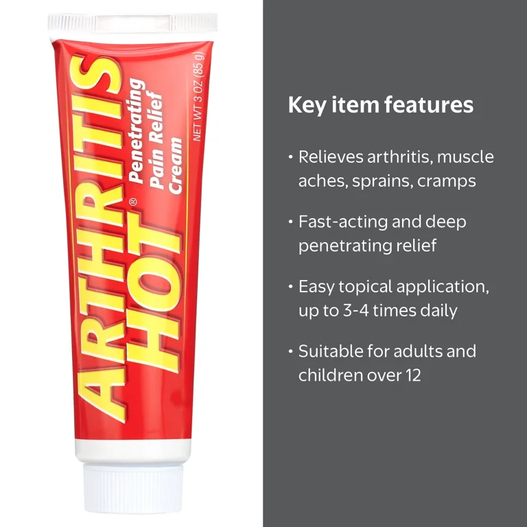 Arthritis Hot Creme Deep Penetrating Pain Relief Creme 3 ounce