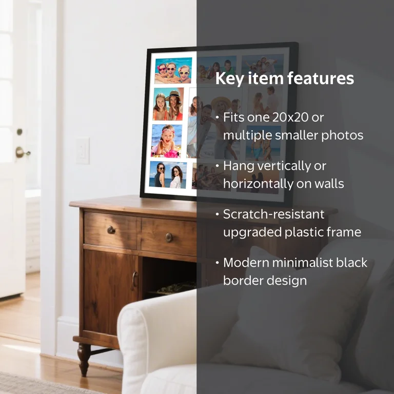 20x20 Sindcom Collage Picture Frame, Black - Walmart.com