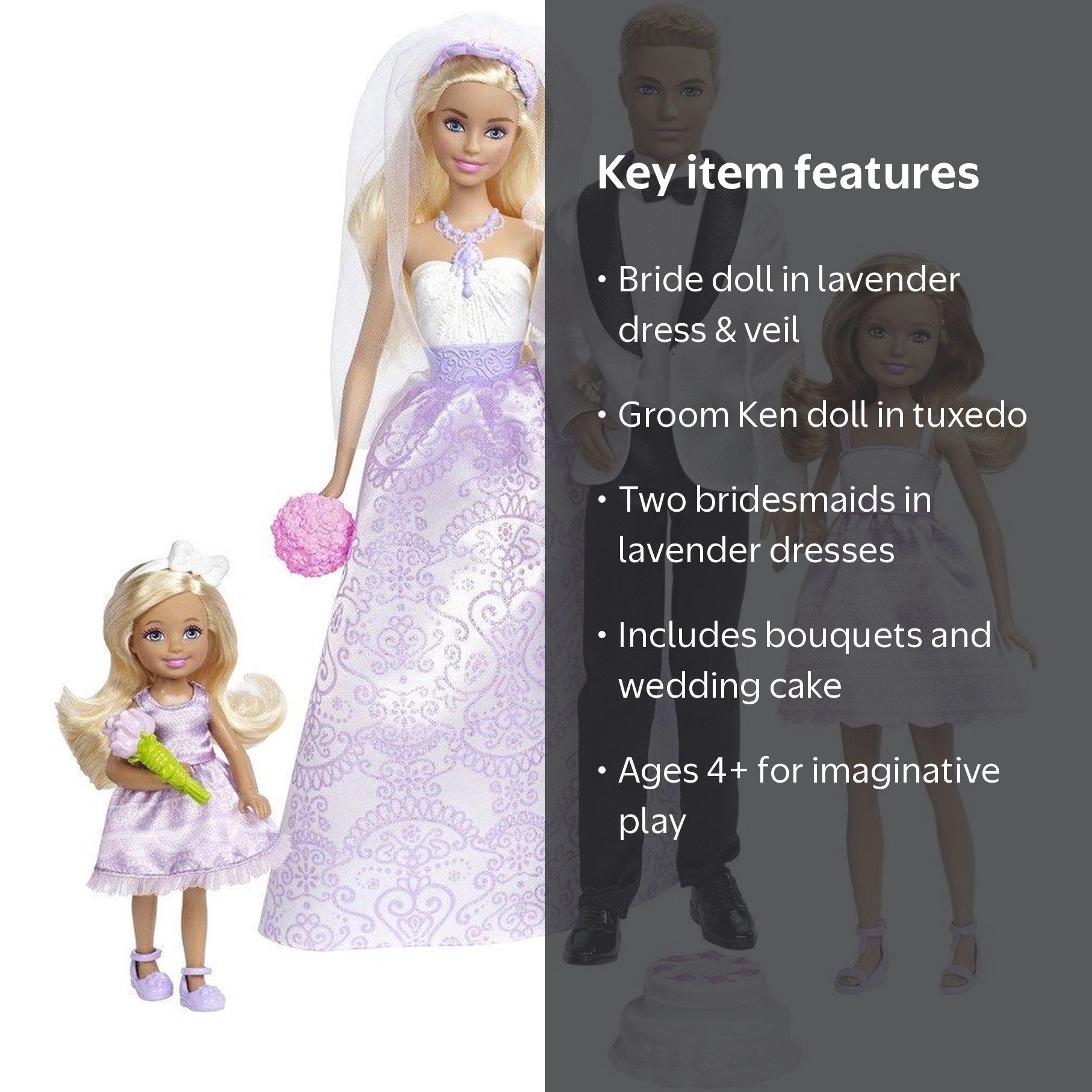 Barbie I Can Be A Bride Wedding Day Doll Playset, 8 Pieces