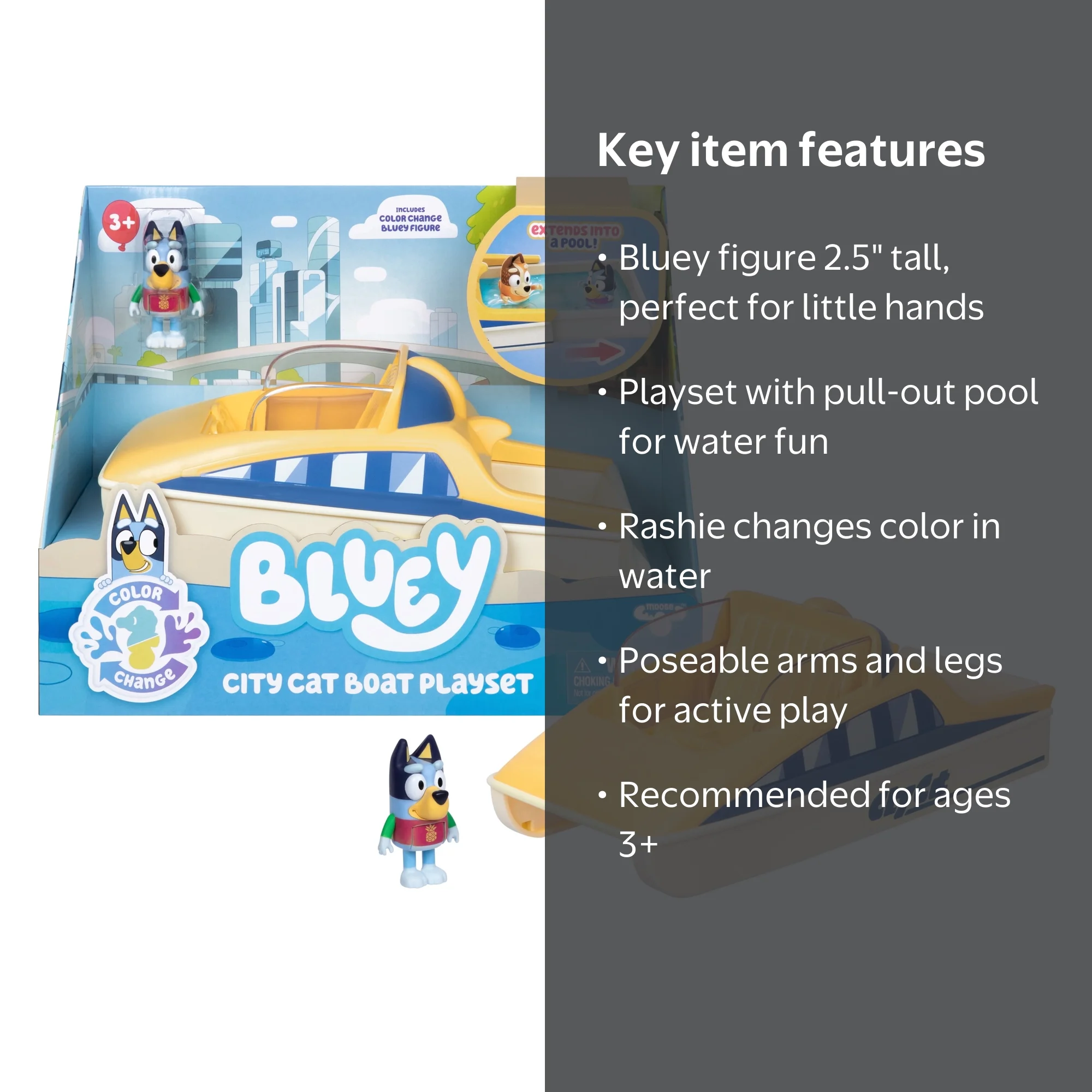 Bluey CityCat Playset with Extendable Pool, Includes Exclusive