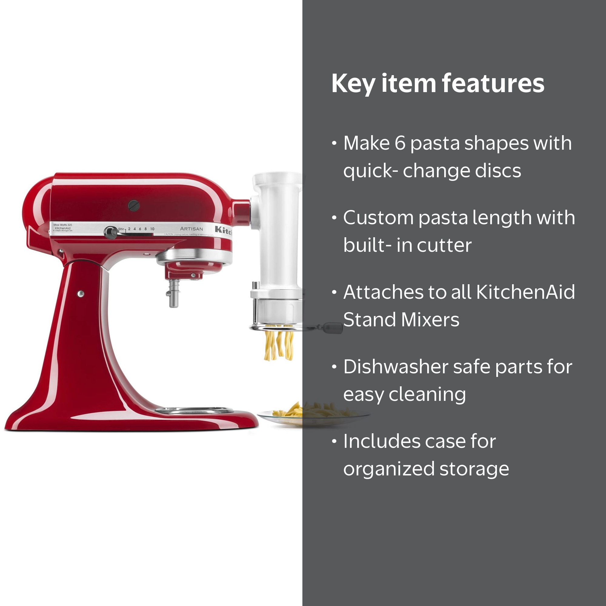 KitchenAid Stand Mixer Gourmet Pasta Press Set with Cutter