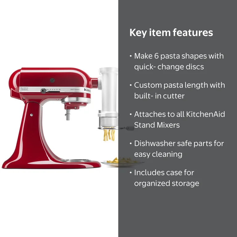 KitchenAid Stand Mixer Gourmet Pasta Press Set with Cutter