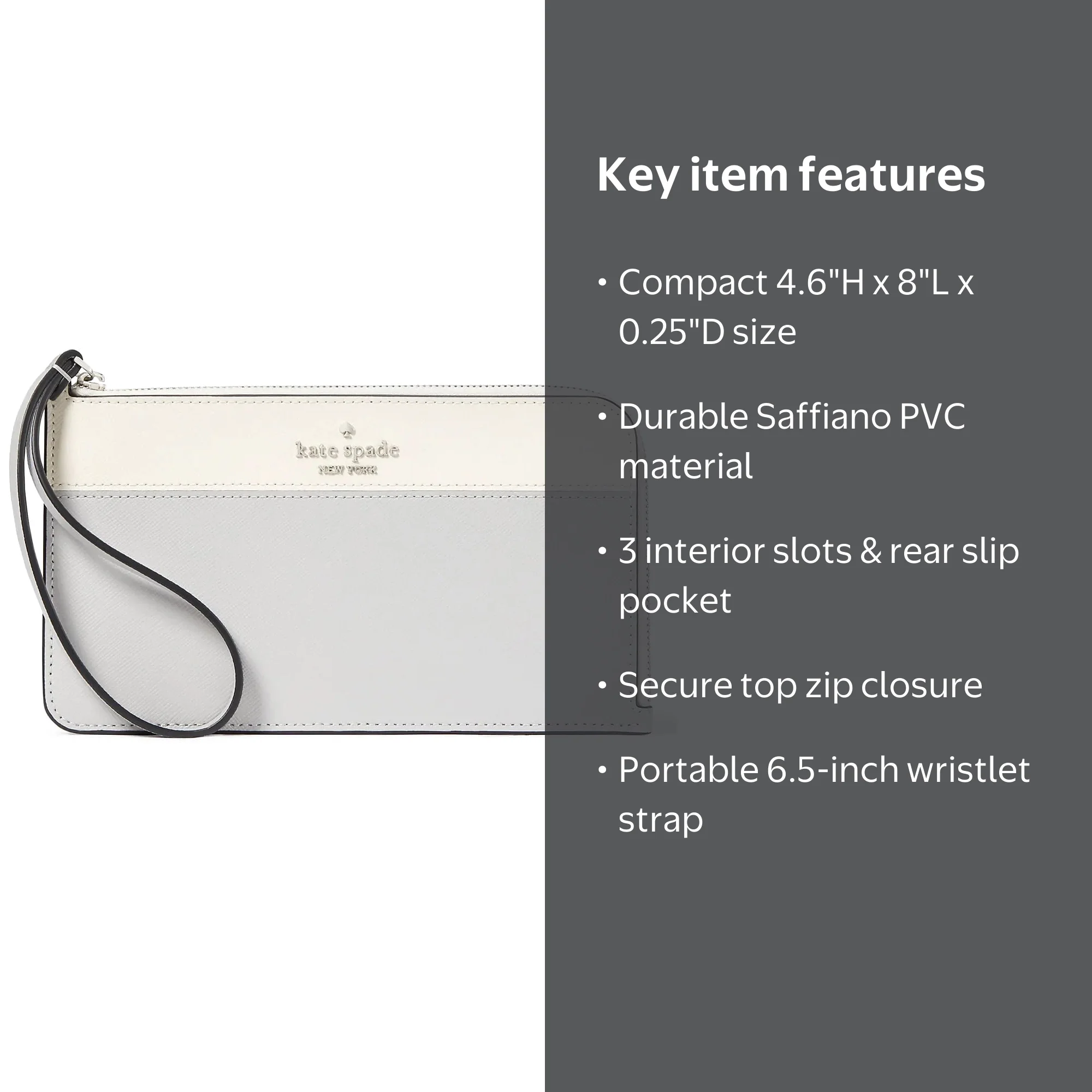 Kate Spade New York Women's Lucy Bicolor Medium L Zip Wristlet