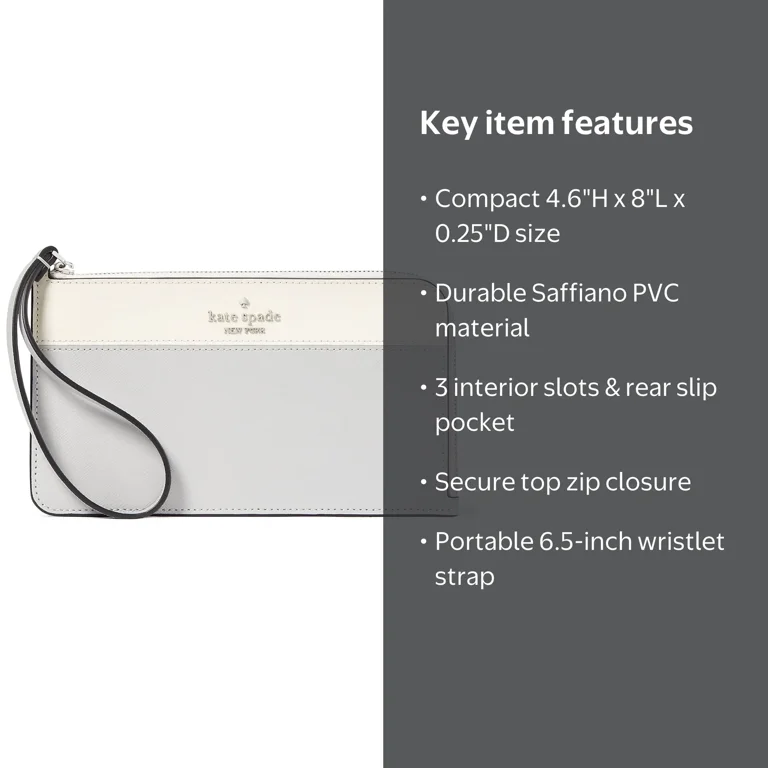Kate Spade New York Women's Lucy Bicolor Medium L Zip Wristlet