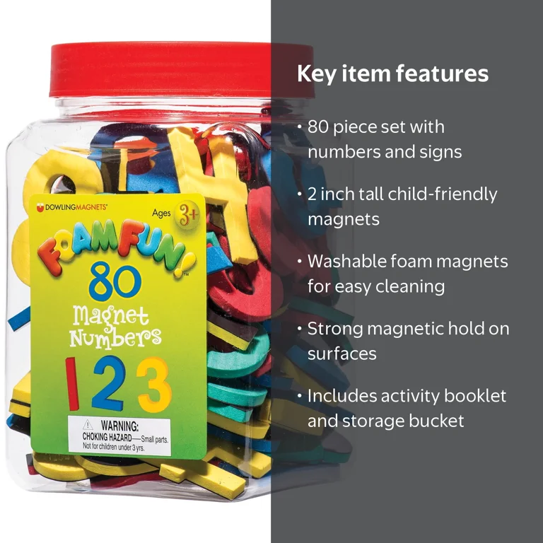 Dowling Magnets Foam Fun! Number Magnets, 80 Per Pack - Walmart.com