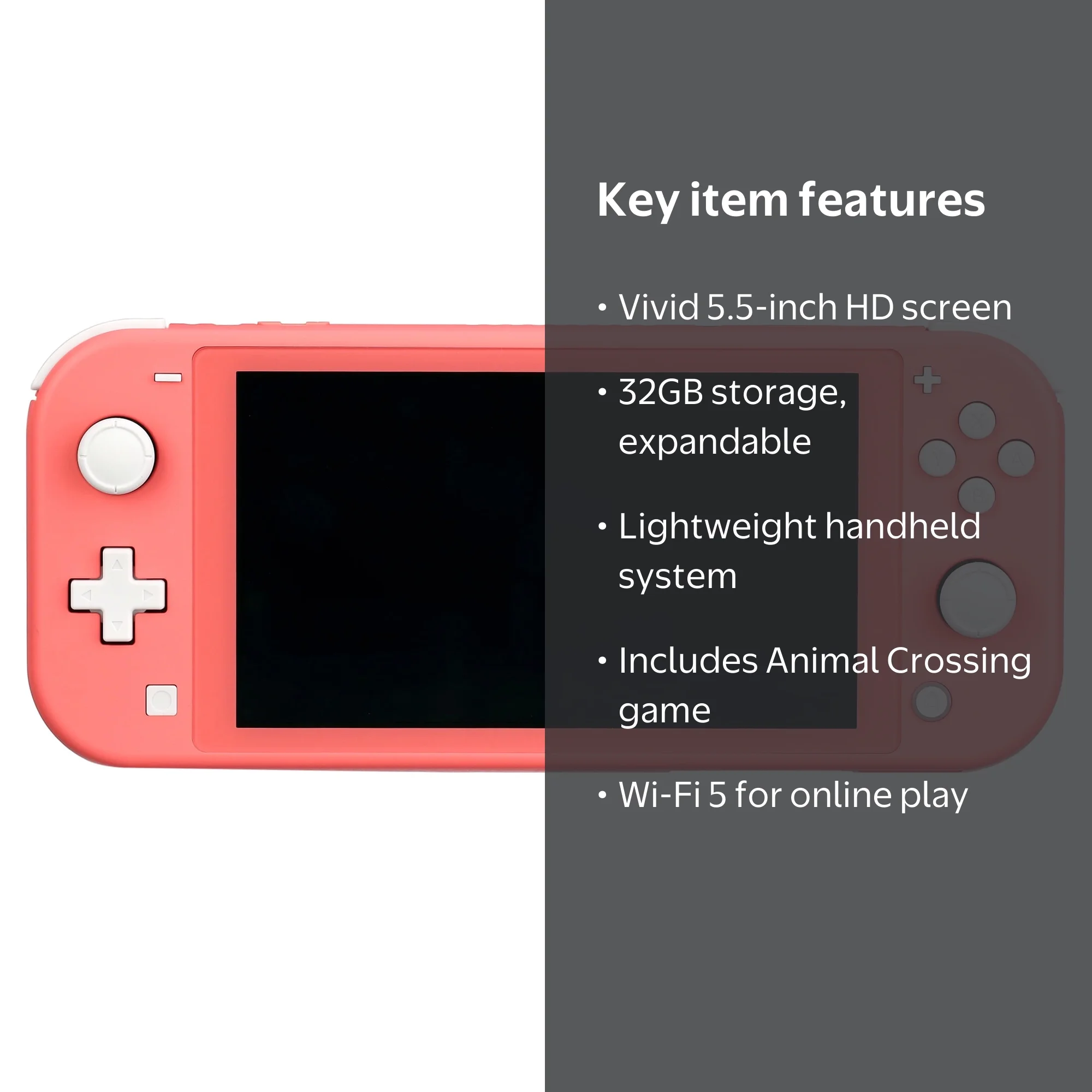 Nintendo Switch Lite Console, Coral - Isabelle's Aloha Edition