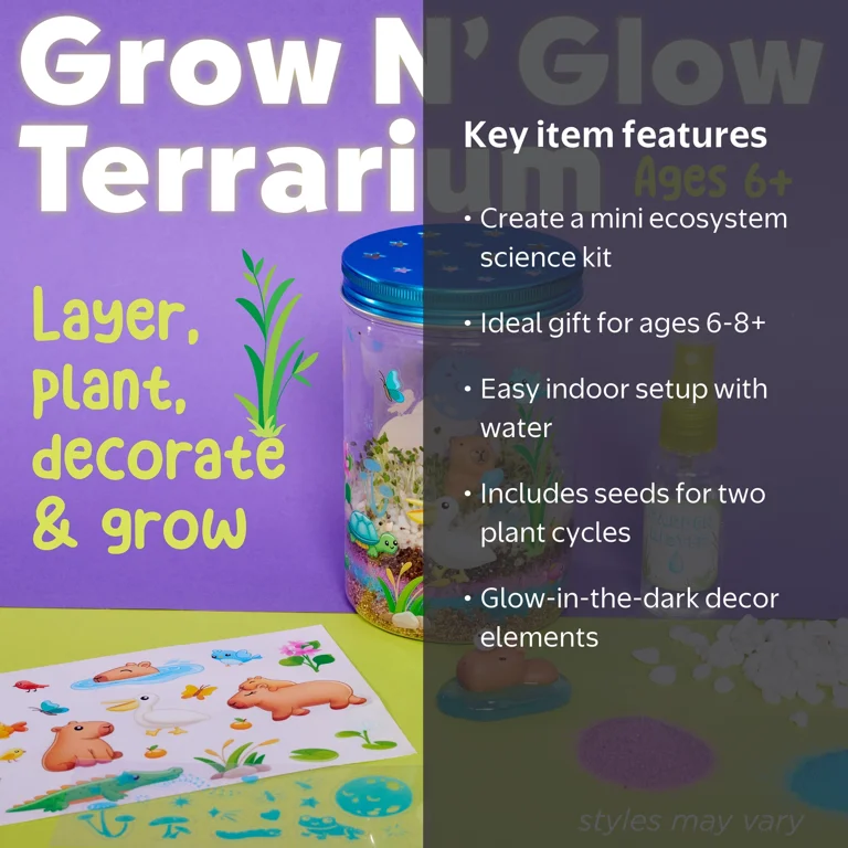 Creativity for Kids, STEM Science Kit, Grow 'N Glow Terrarium