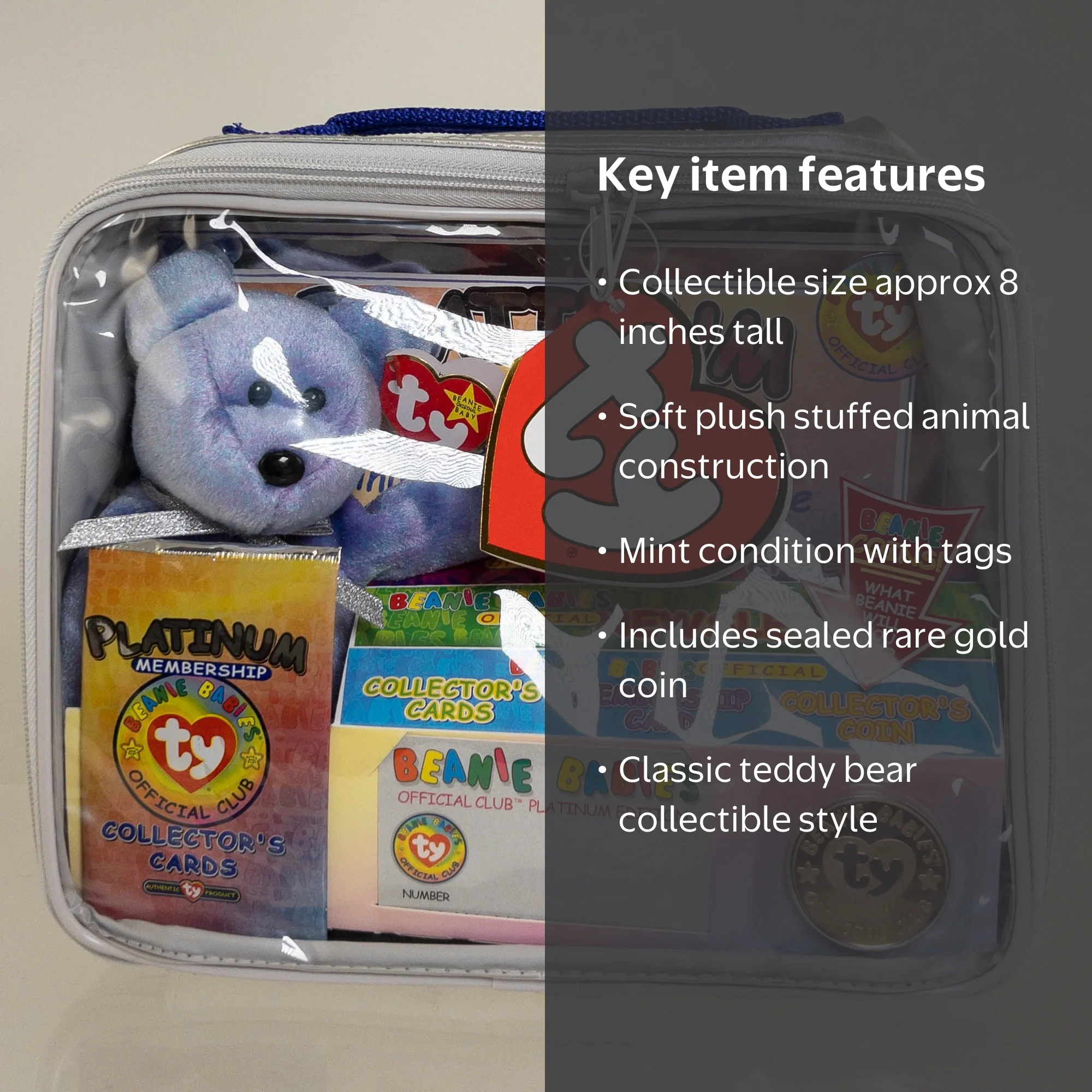 TY Beanie Baby - CLUBBY 2 the Bear (w/ Complete Platinum Set