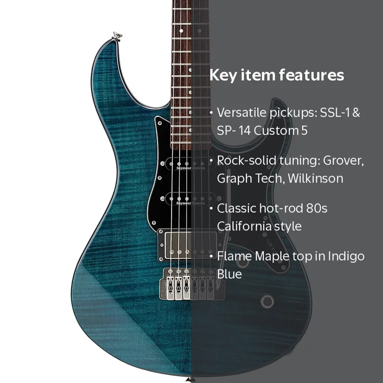 Yamaha Pacifica PAC612VIIFM Flame Maple Electric Guitar Indigo