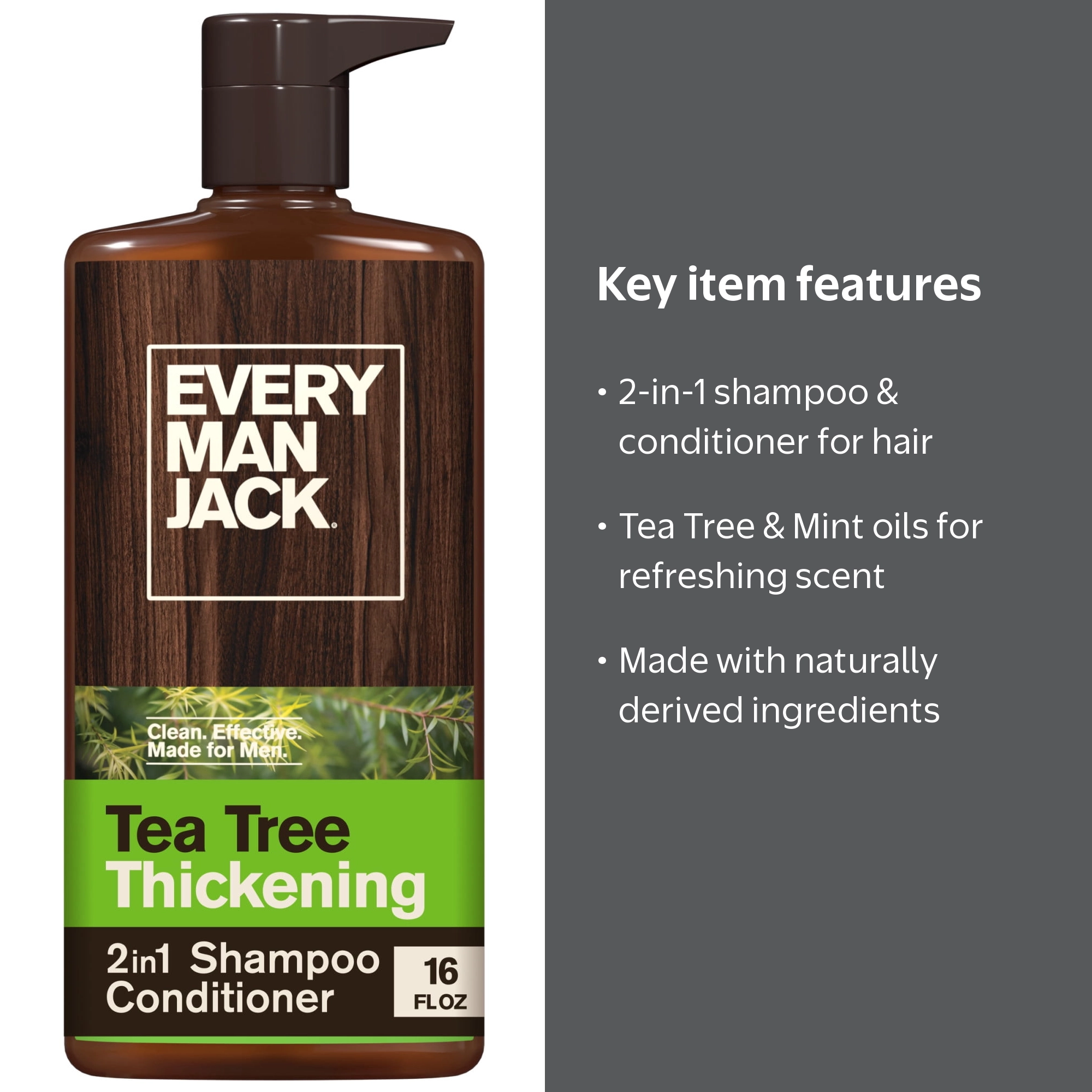 Every Man Jack Tea Tree Daily 2-in-1 Shampoo and Conditioner for