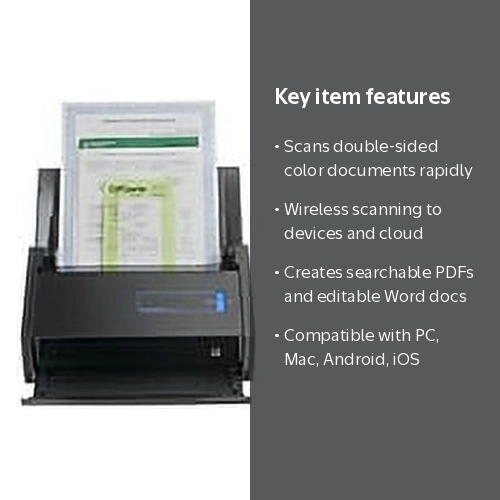Fujitsu, ScanSnap iX500, Wireless, Duplex Color Scanner - Walmart.com