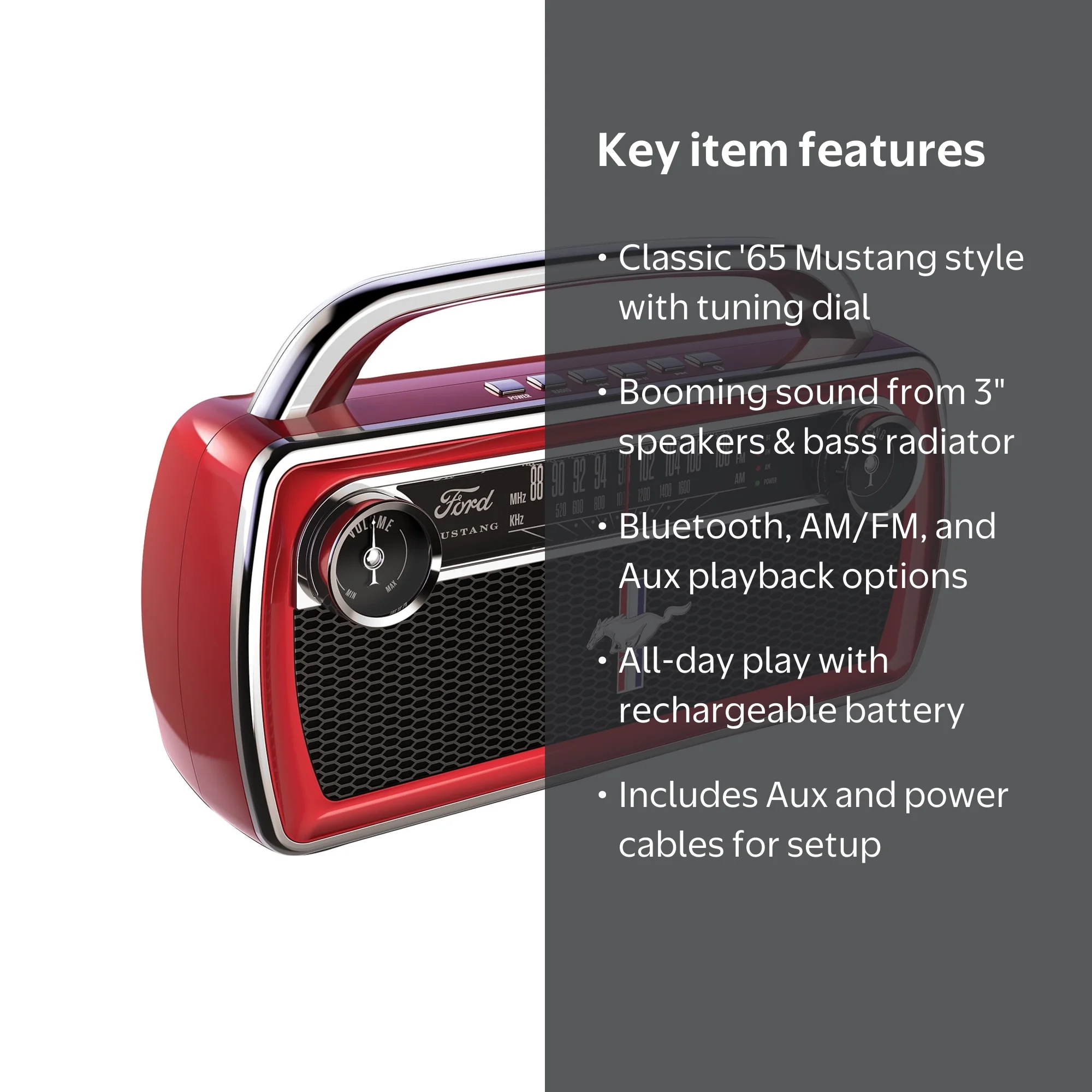 ION Bluetooth Radio Boombox, Red, ISP95 - Walmart.com
