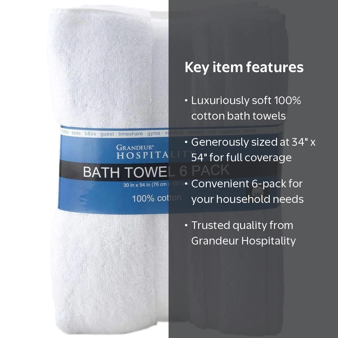 Grandeur Hospitality, Bath Towel, 34