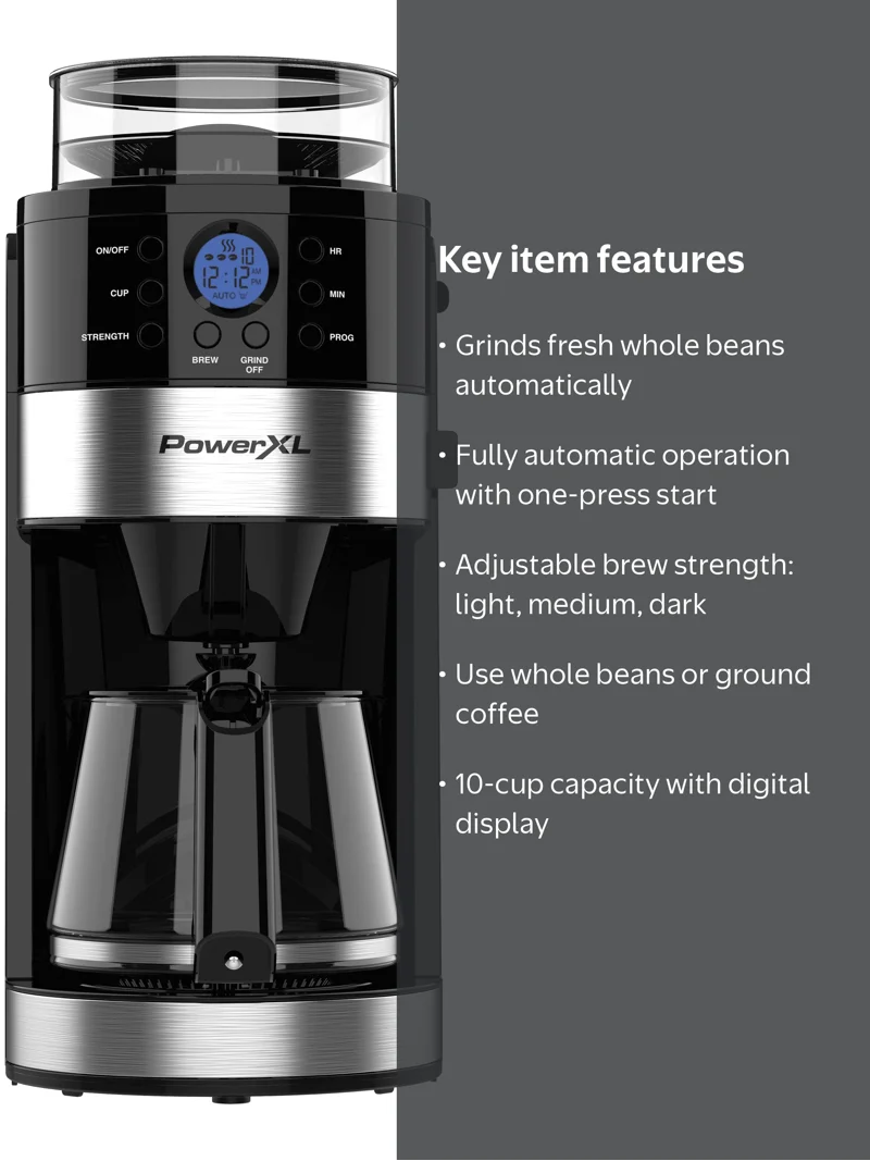 その他 BREWER,COFFEE,10CUP,BK PowerXL 10-Cup Smart Brew Coffee Maker with Strength & Flavor