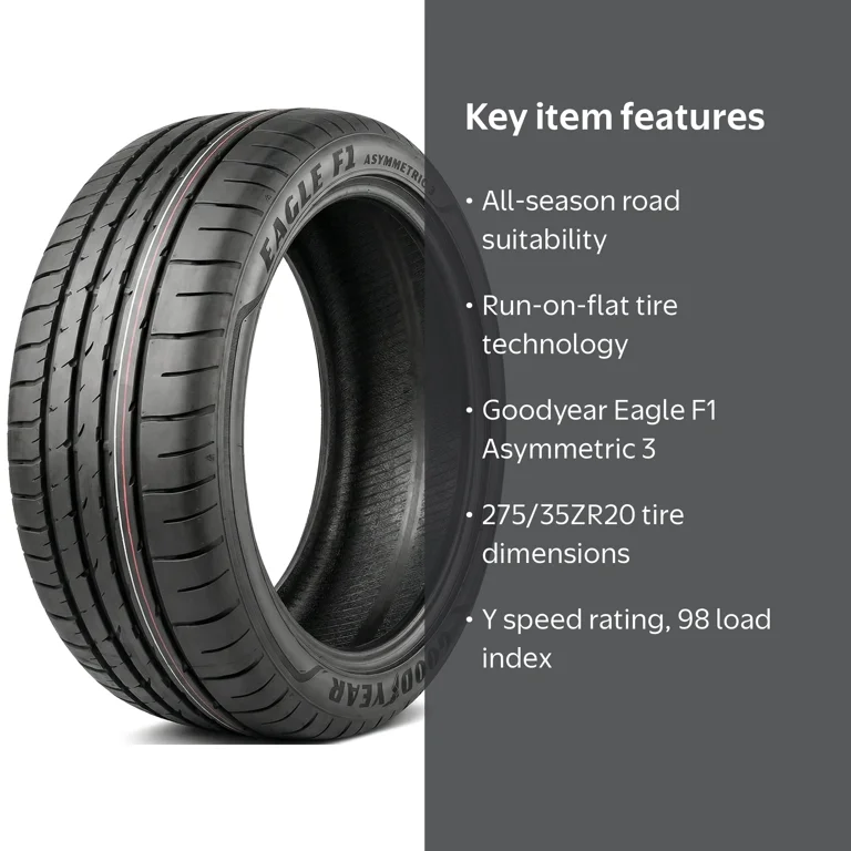 Goodyear Eagle F1 Asymmetric 3 ROF Summer Passenger Tire, 275