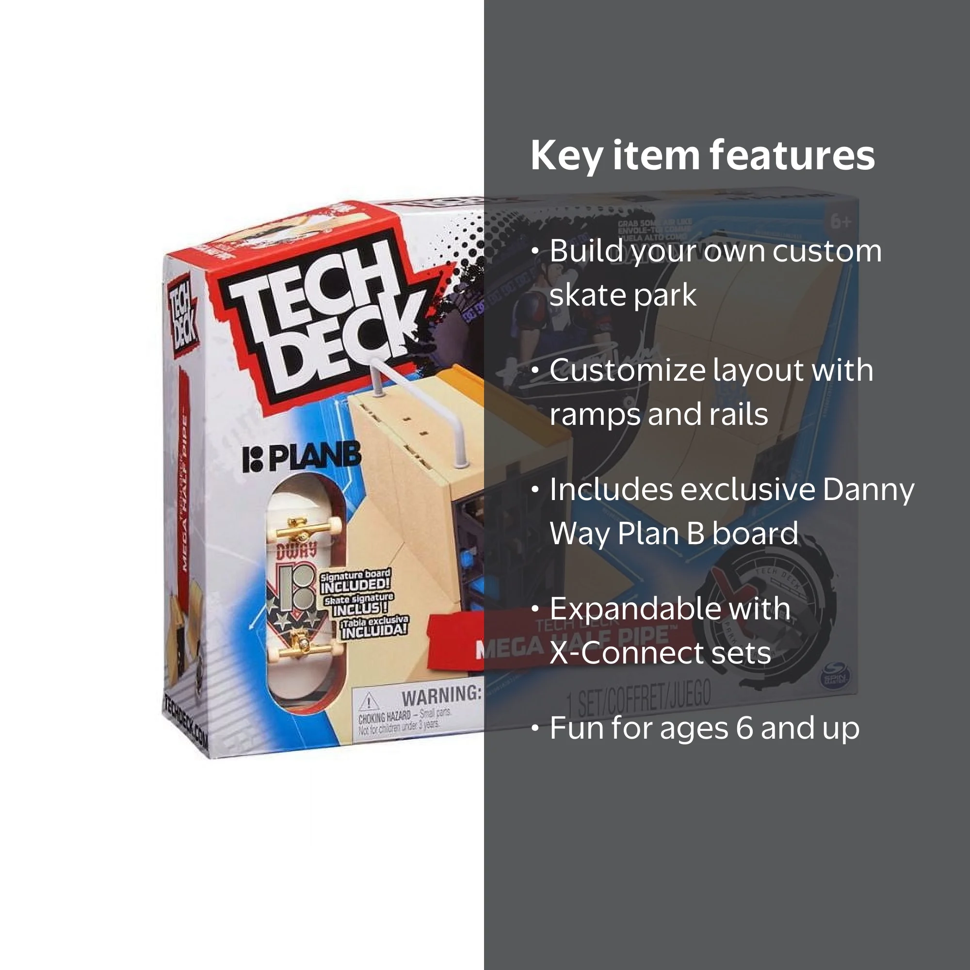 Tech Deck Danny Way Mega Half Pipe X-Connect Park Creator