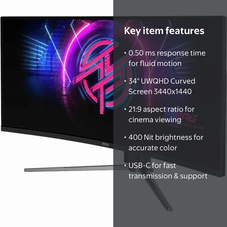 MSI, Gaming monitor, UWQHD curved 34