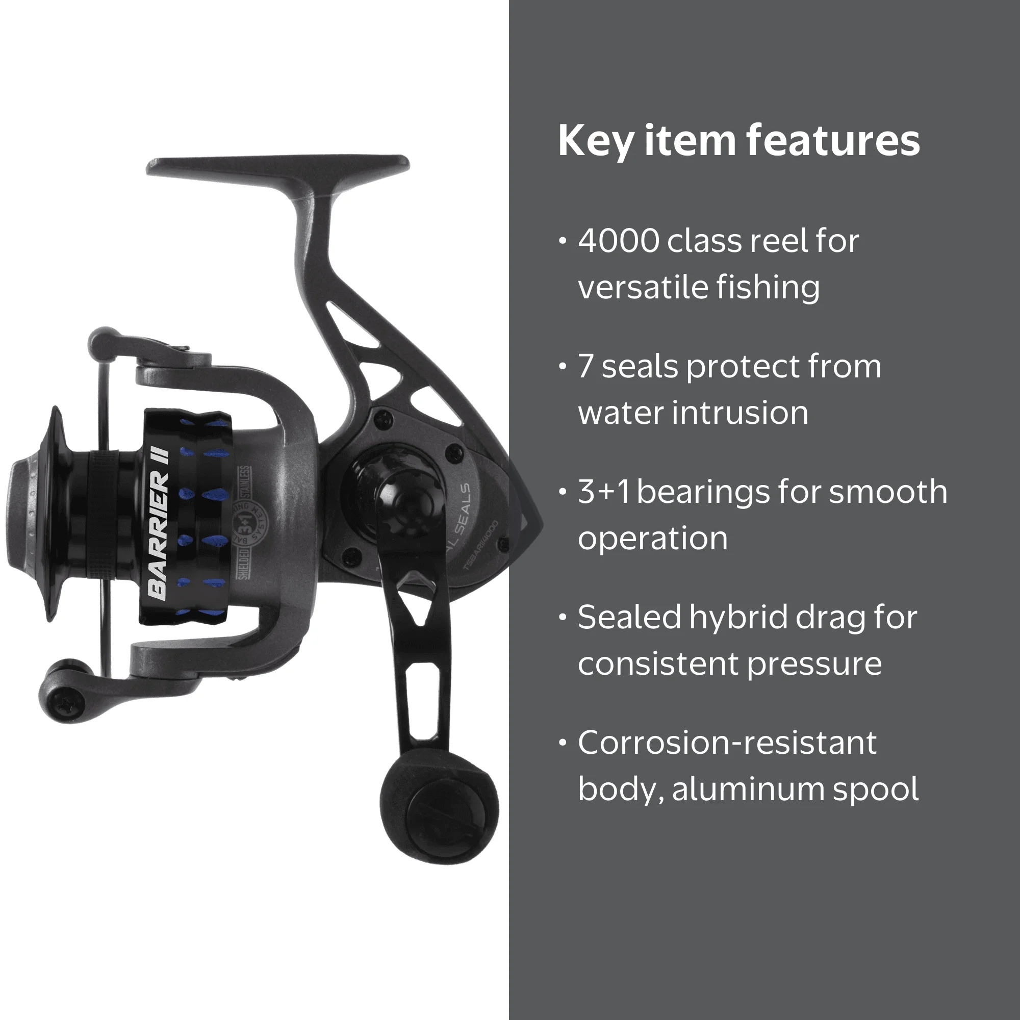 tsunami barrier ii inshore spinning reel 4000 Boat Combo Each Barrier II reel features 7 internal seals to keep the internal components dry Free Shipping! Tsunami Barrier II