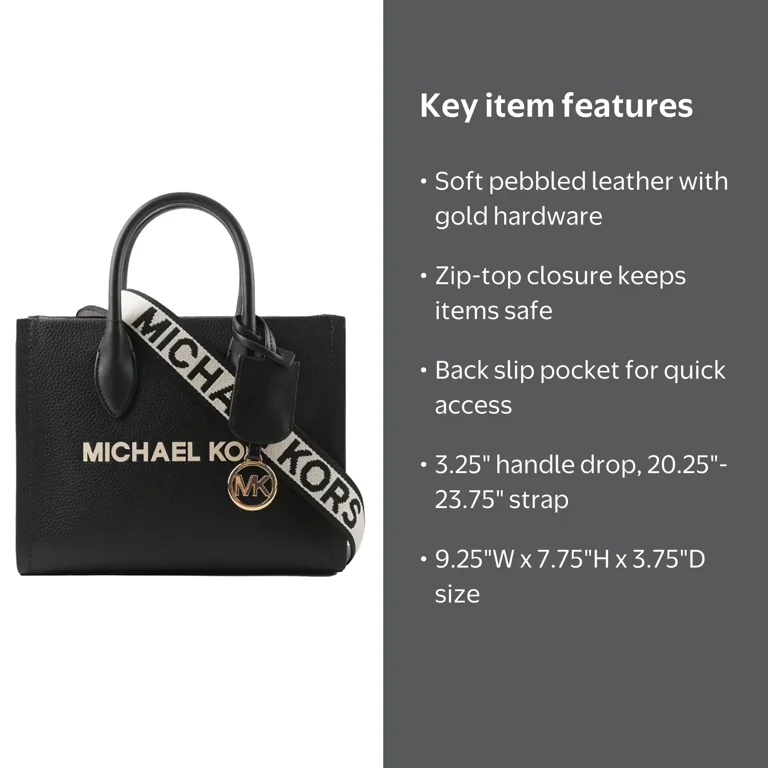Michael Kors Mirella Small Top Zip Satchel Crossbody Bag in