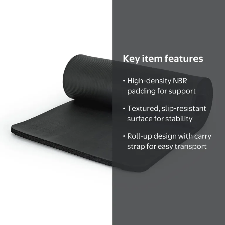 CAP High Density NBR Foam 1-inch Thick Exercise Yoga Mat with