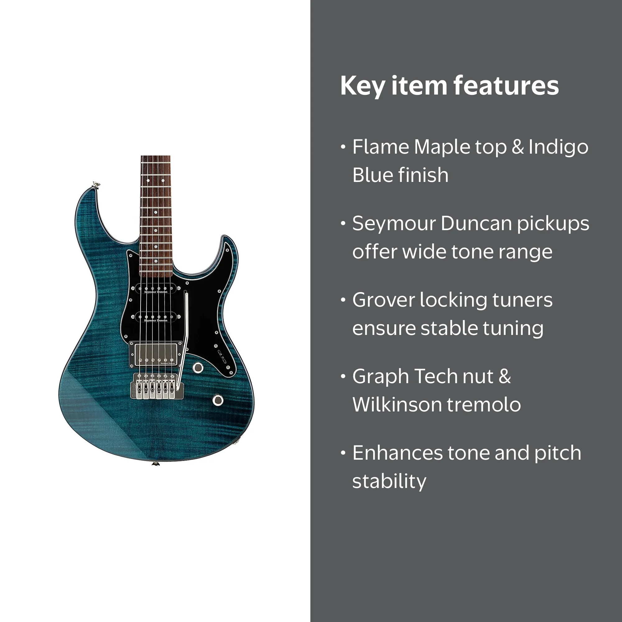 Yamaha Pacifica PAC612VIIFM Flame Maple Electric Guitar Indigo