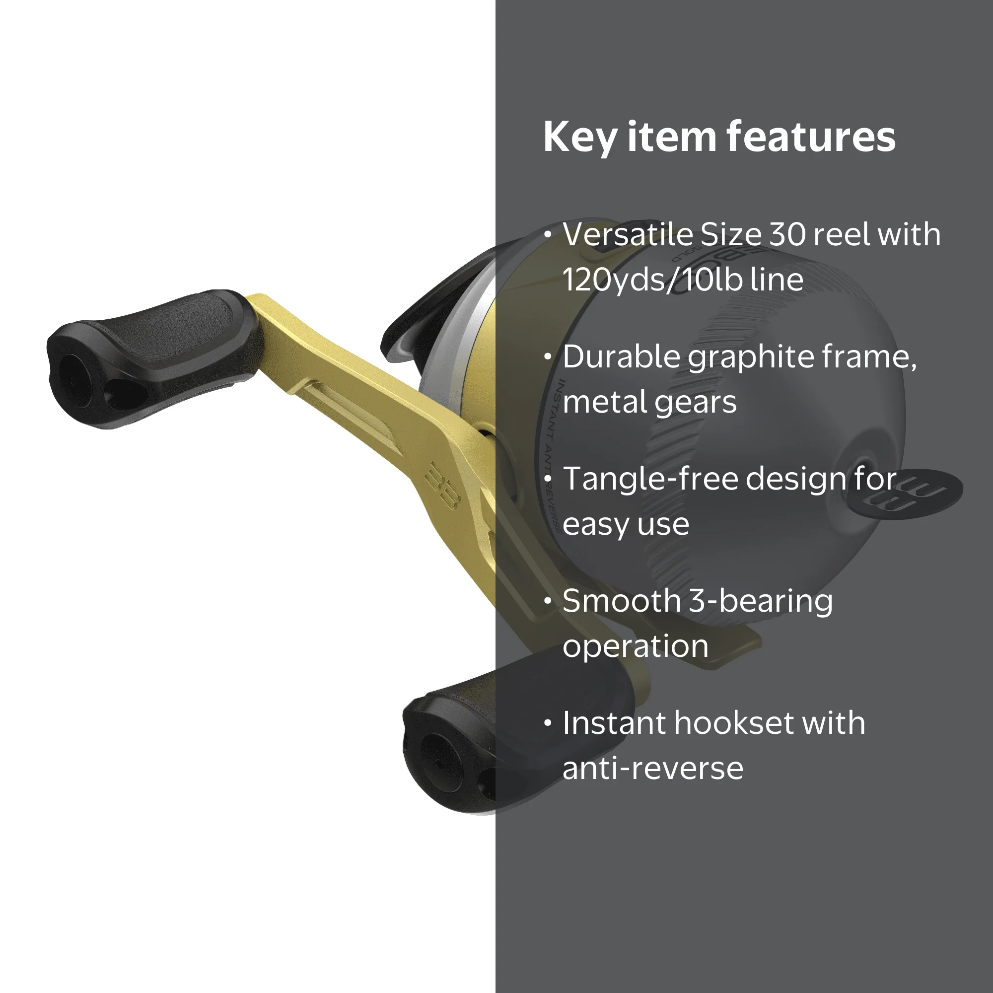 Zebco 33 Gold Spincast Fishing Reel, Size 30, Silver - Walmart.com