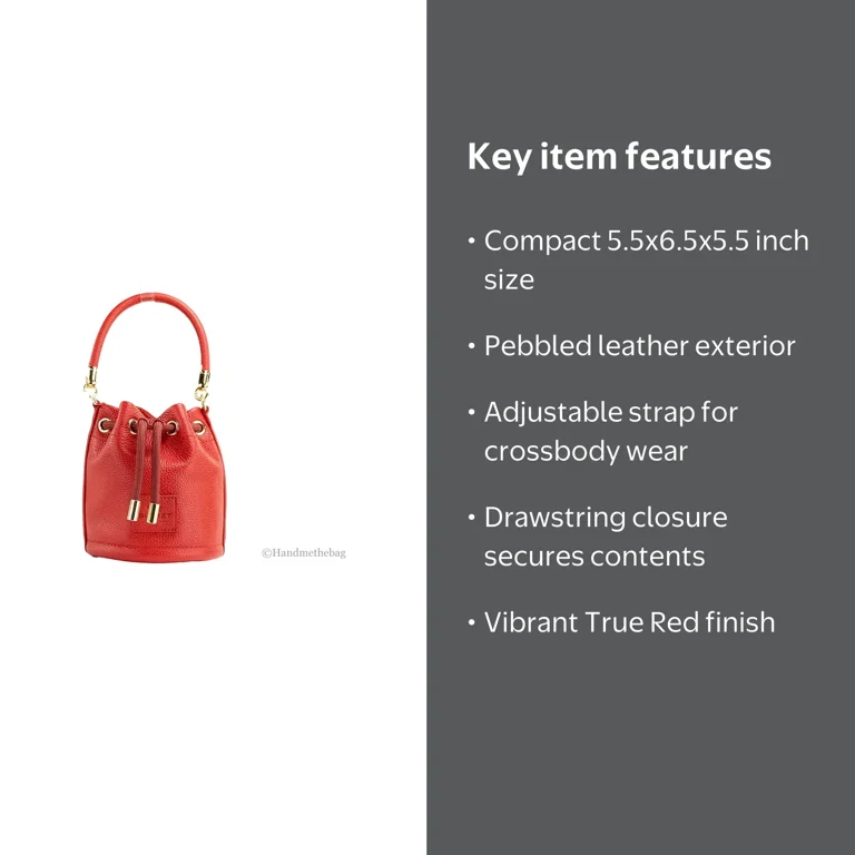 Marc Jacobs, Micro Bucket Crossbody Bag, True Red Leather
