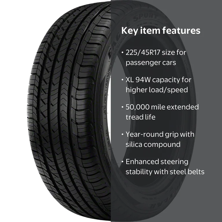 Goodyear, Eagle Sport All-Season Passenger Tire, 225/45R17, XL